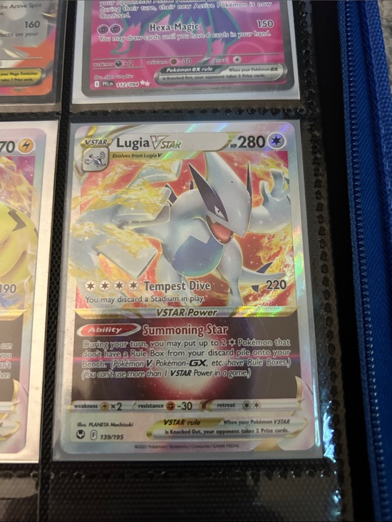 Pokemon Other - Pokemon Lugia VSTAR Holofoil Card - White, Blue, Silver